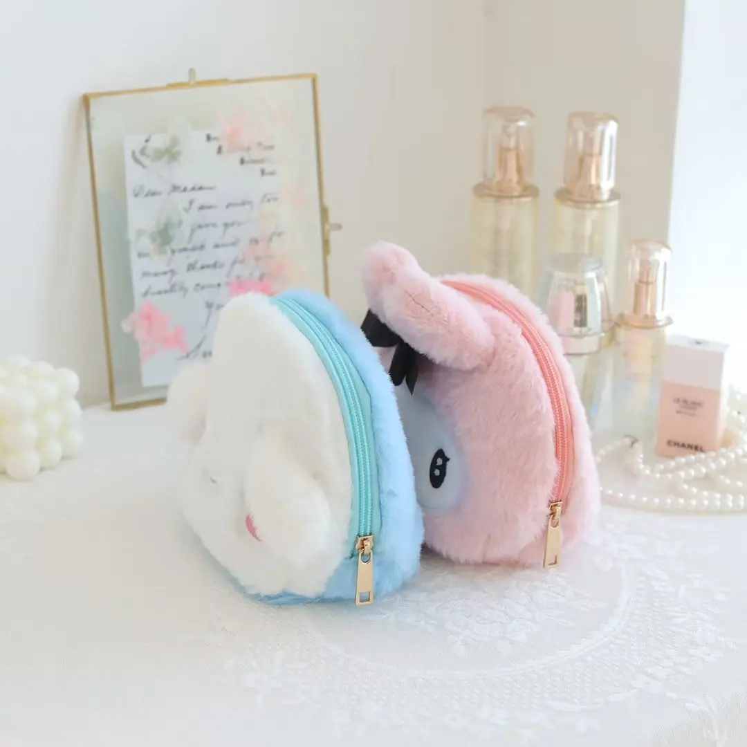 Lovely My Melody Cosmetic Bag Pochacco Cinnamoroll Plush Bag Kuromi Pom Pom Purin Japanese Style Cute Coin Purse High-capacity