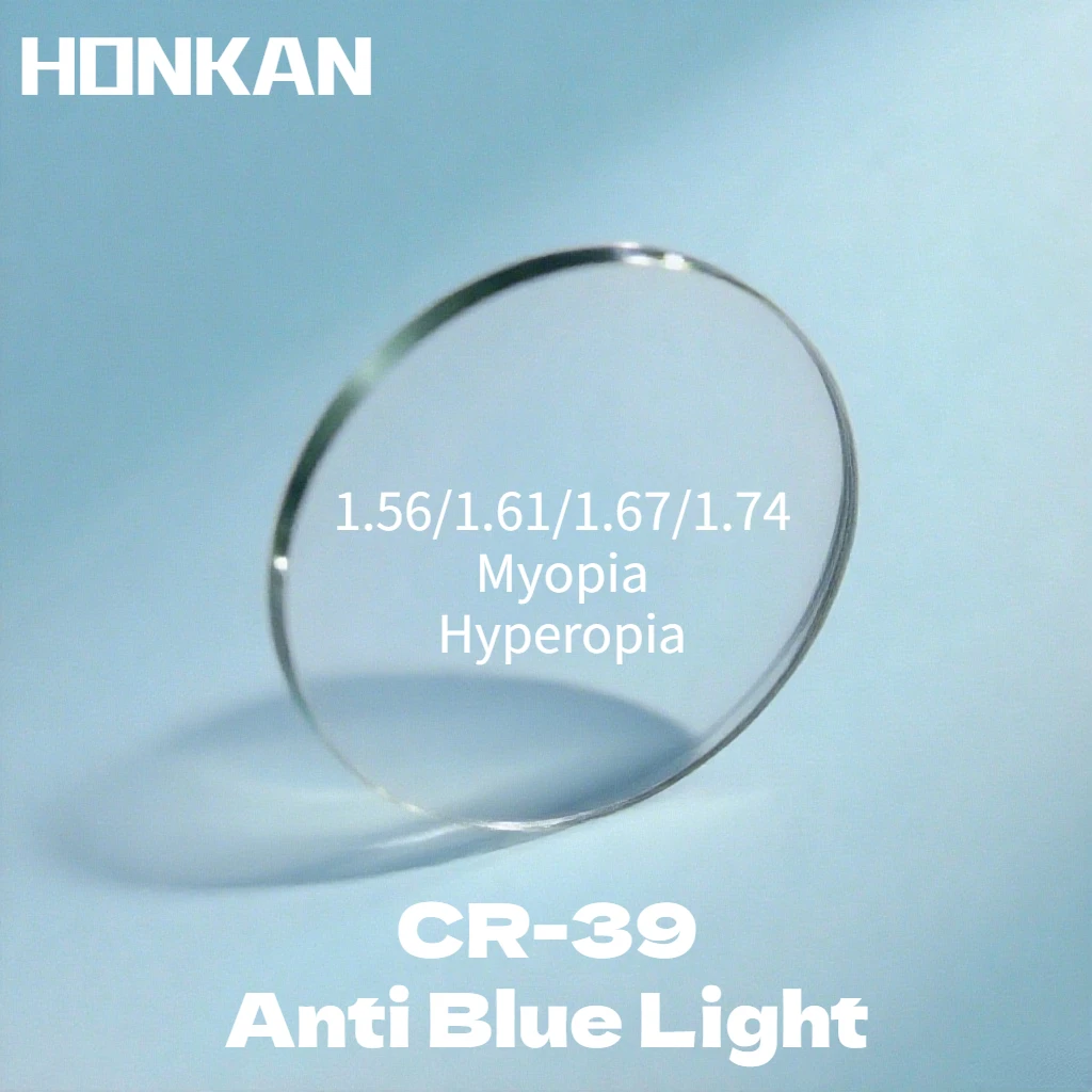 

HONKAN 1.56 1.61 1.67 1.74 Prescription Anti Blue Light CR-39 Resin Lens Aspheric Glasses Lenses Myopia Hyperopia Presbyopia