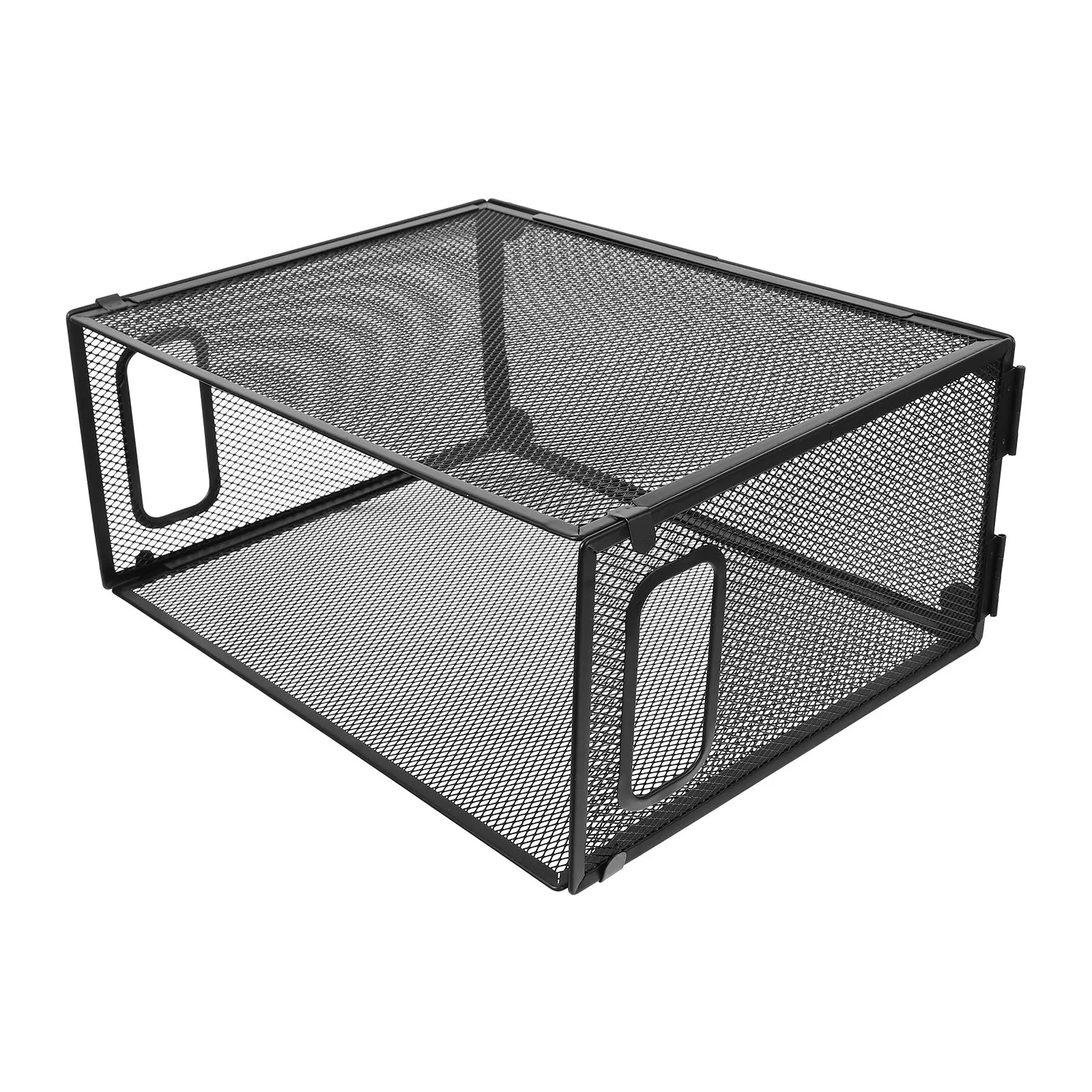Metal Collapsible File Organizer Rack Foldable Desktop Document Holder Multi-Layer File Organizer Stand for Office Home Document