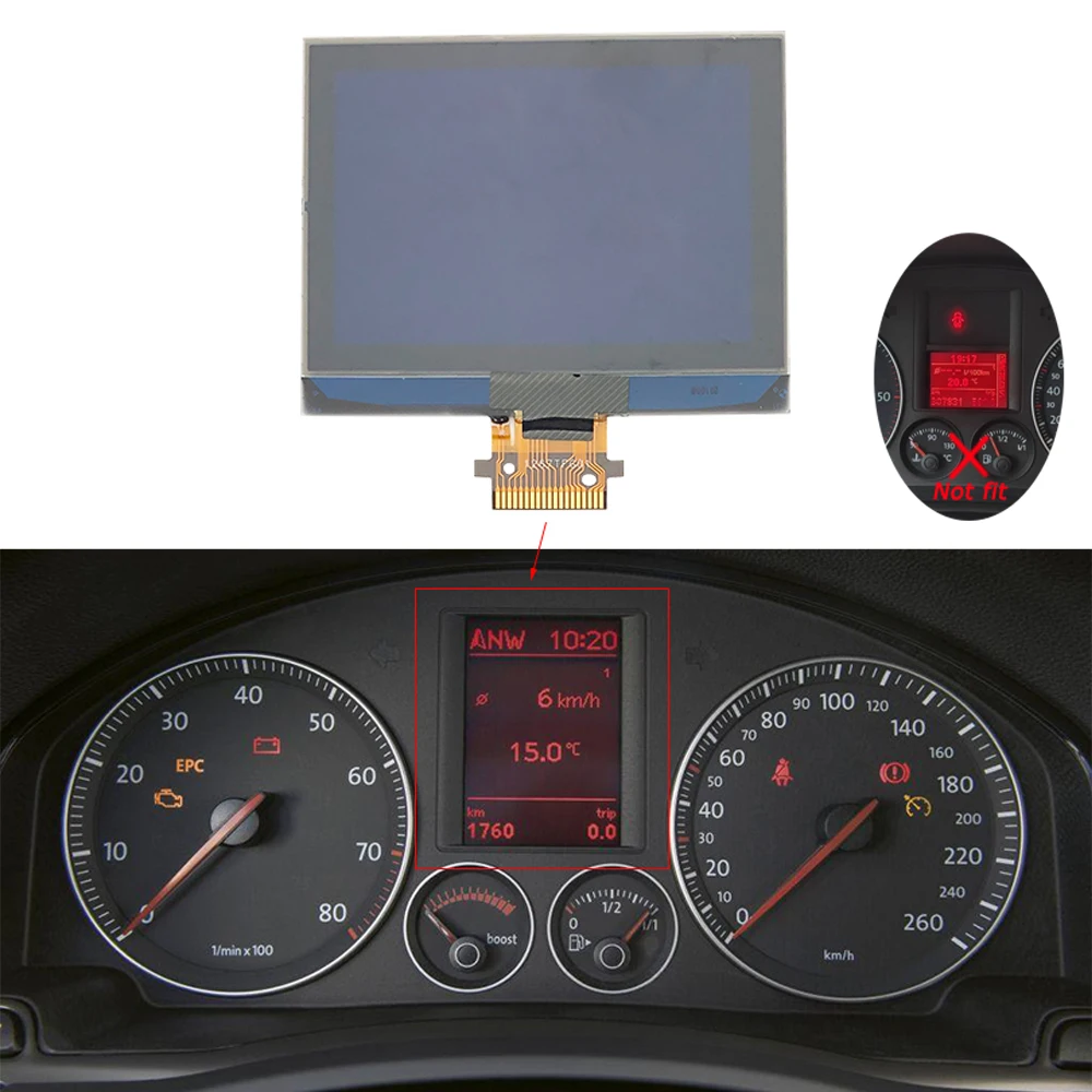 

Dashboard LCD Screen Instrument Cluster Display For VW Golf V MK5 Jetta Touran Passat EOS US Model VDO Pixel Repair