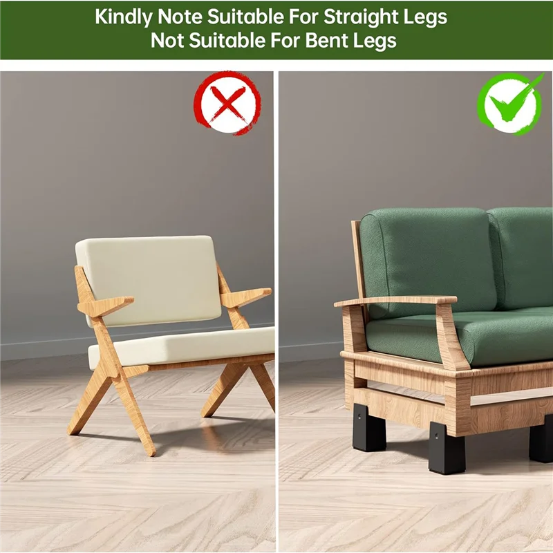 Elevadores de cama TKOH, bloques elevadores de escritorio ajustables de 4 pulgadas con abrazadera de tornillo, paquete de 4 elevadores de silla resistentes que se adaptan a anchas de 0-2 pulgadas Durab