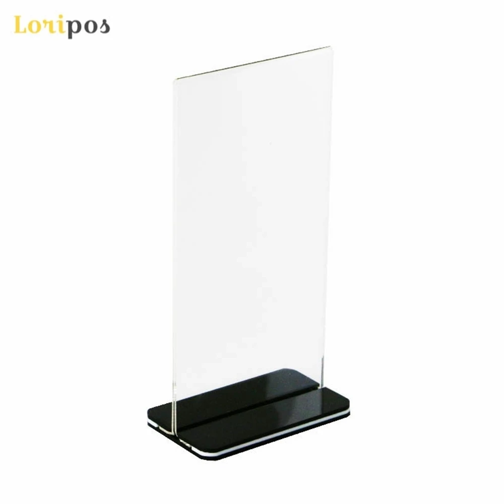 

10*20cm 20 Pcs Acrylic Label Holder Desk Sig Frame Label Holder Ktv Hotel Restaurant Ad Poster List Menu Stand Price Tag Display