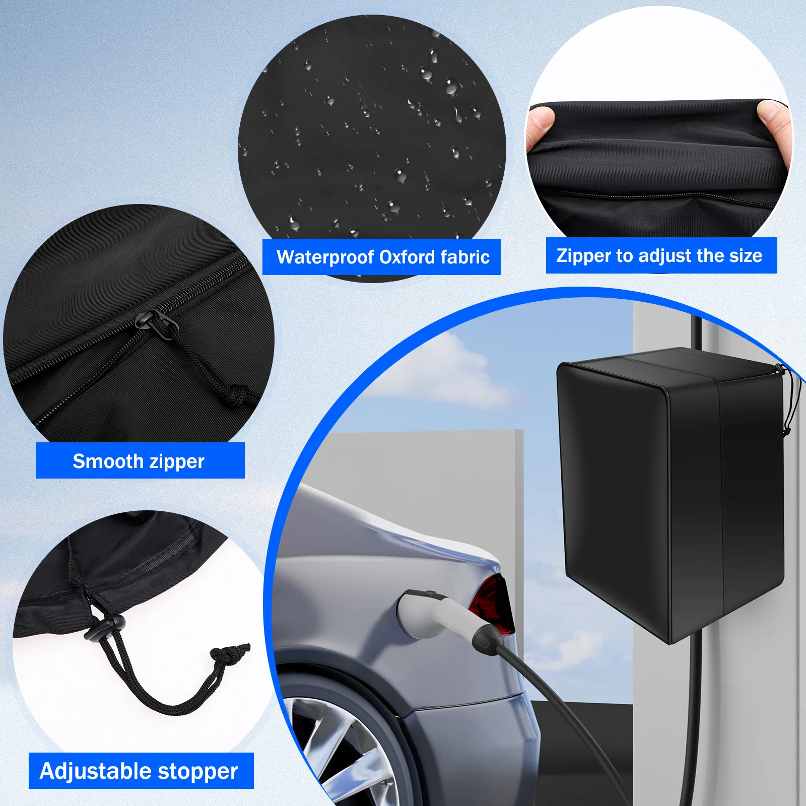 EV-Ladestation-Abdeckung Universeller Elektrofahrzeug-Ladegerätschutz Regenabdeckung Wetterfester Sonnen-UV-Schnee-Schutz für den Außenbereich – Detail 4
