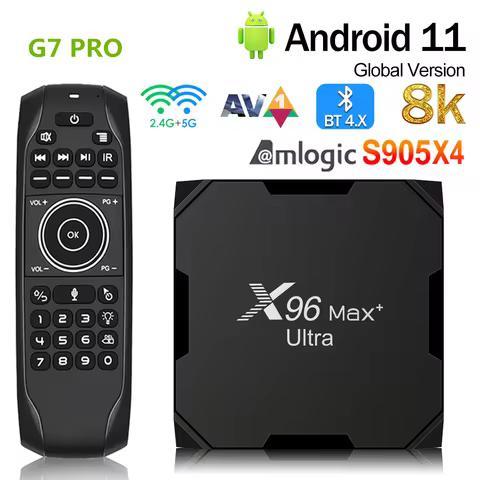 Original X96 MAX + Ultra TV Box Android11 Amlogic S905X4 4G 32G 64G TVBOX BT4.X AV1 2.4G 5G Wifi 8K HD Media Player Set Top Box