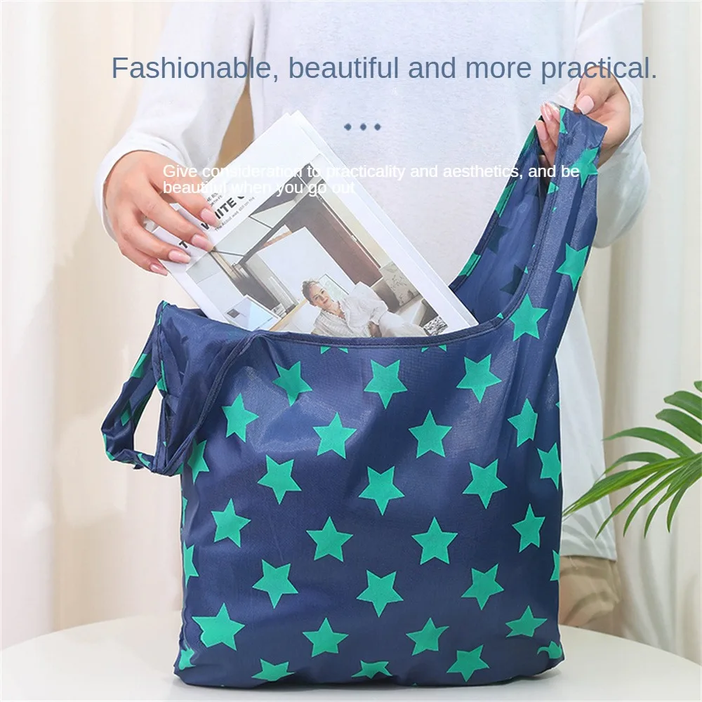 Shopping Bag Eco-friendly Folding Reusable Portable Shoulder Hand Bag Polyester Foldable Shop Bags For Travel Grocery Market