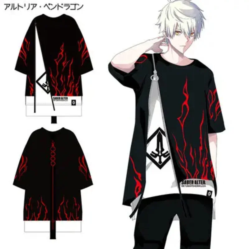 CyAnime Fate/stay night Saber Alter Cosplay Costume Fate fgo T-shirt Fake two pieces Long Sleeve Hoodie & Short Sleeve Tops suit view 6