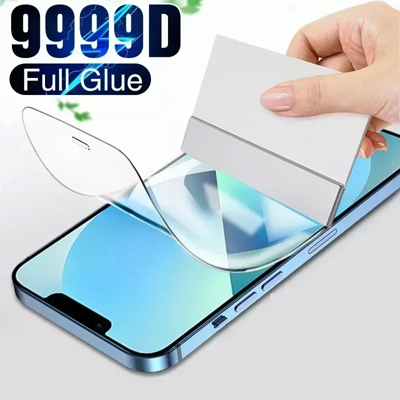 Full Cover Hydrogel Film For iPhone 14 13 12 11 Pro XS Max Mini Screen Protector For iPhone XR X 7 6s 8 14 Plus Film Not Glass