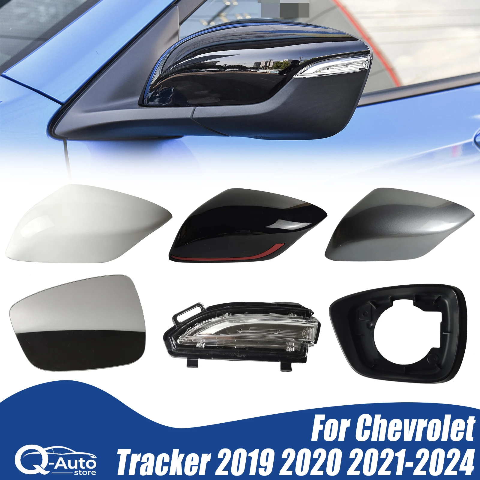 Rearview Mirror Accessories For Chevrolet Tracker 2019-2024 Turn Signal Rearview Mirror Rear Shell Rearview Mirror Frame Lens