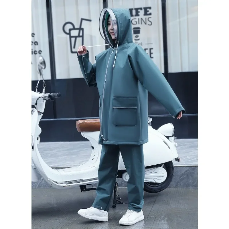 

Raincoat Rain Pants Suit Rainproof Thickening Wear-Resistant Breathable Waterproof Motorcycle Battery Car Fishing Riding