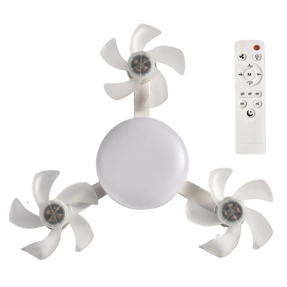 Ventilador de techo Simple 2 en 1, ventilador colgante con Control remoto y ahorro de energía con luz LED, lámpara de techo silenciosa con protección ocular para comedor