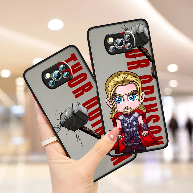 Thor Odinson God Of Thunder Frosted Translucent For Xiaomi Mi Poco X5 X4 X3 M6 M5S M5 M4 M3 F5 F4 F3 GT Pro 5G Back Phone Case