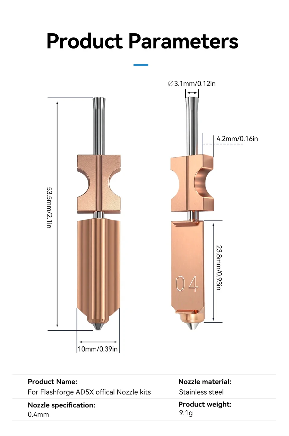 Für AD5X Hotend-Kit AD5X Düse Schnellwechsel-Düse Extruder Schnellverschluss-Düse für Flashforge Adventurer 5X Zubehör – Detail 7
