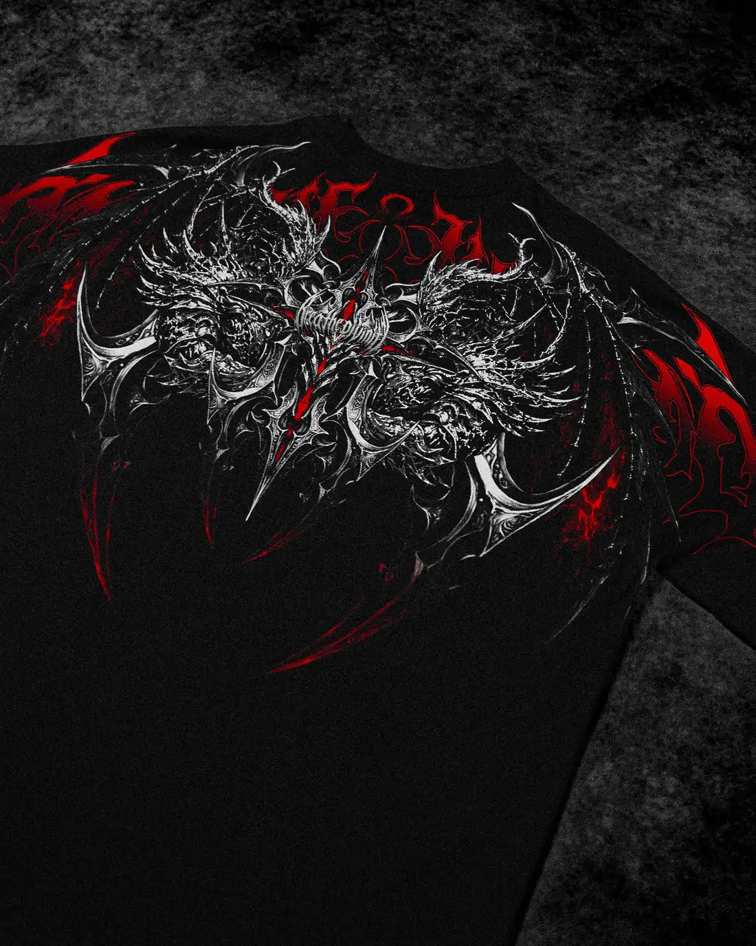 Men's Gothic Style Pattern Fitness Short Sleeved Sports Shirt Body Fitness T-shirt Dark Street Style Sports Training Shirt image 3