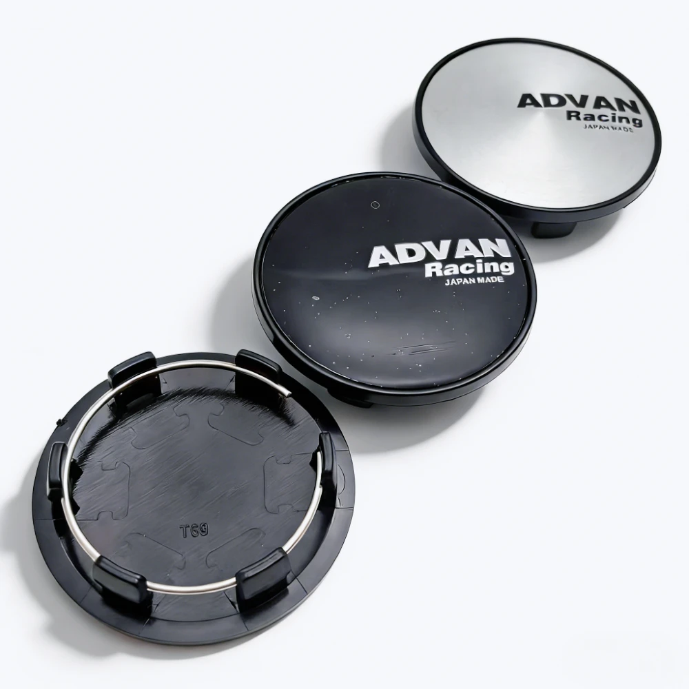 4er-Set 69mm Advan Logo Emblem Radnabenkappen Radnaben-Staubschutzclips 56mm Felgenkappen Ersatz Autozubehör
