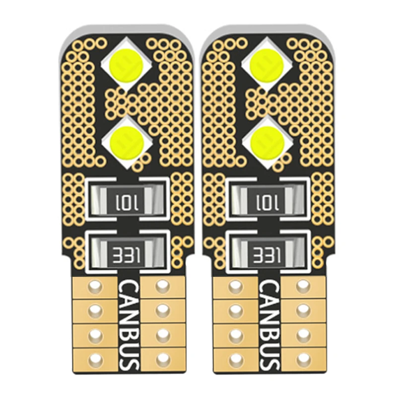 50pcs T10 W5W 194 168 Car LED Clearance Reading Lights Bulb Auto Door Tail Lamp 3030 4SMD White Red Yellow Ice Blue DC12V
