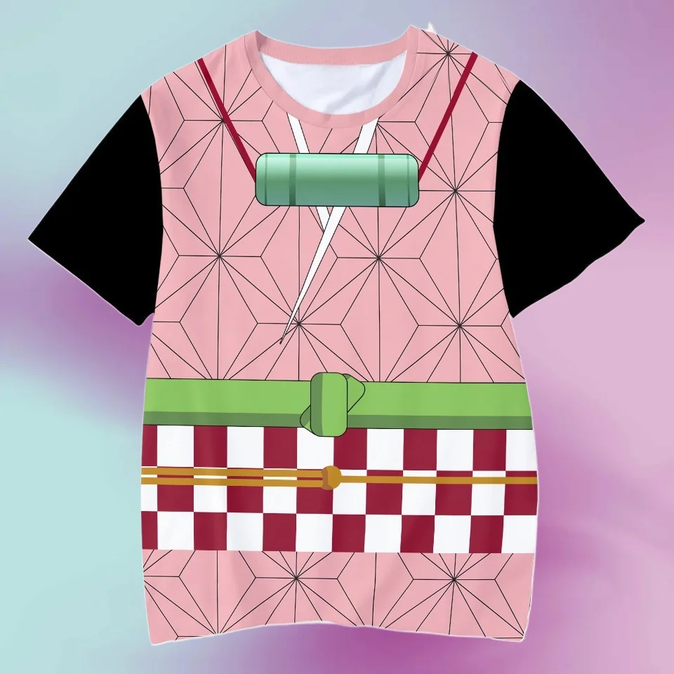 

Новая летняя модная футболка с 3D рисунком аниме «Убийца демонов» Kochou Shinobu, детская повседневная футболка для мальчиков и девочек, одежда унисекс, футболка большого размера, топ