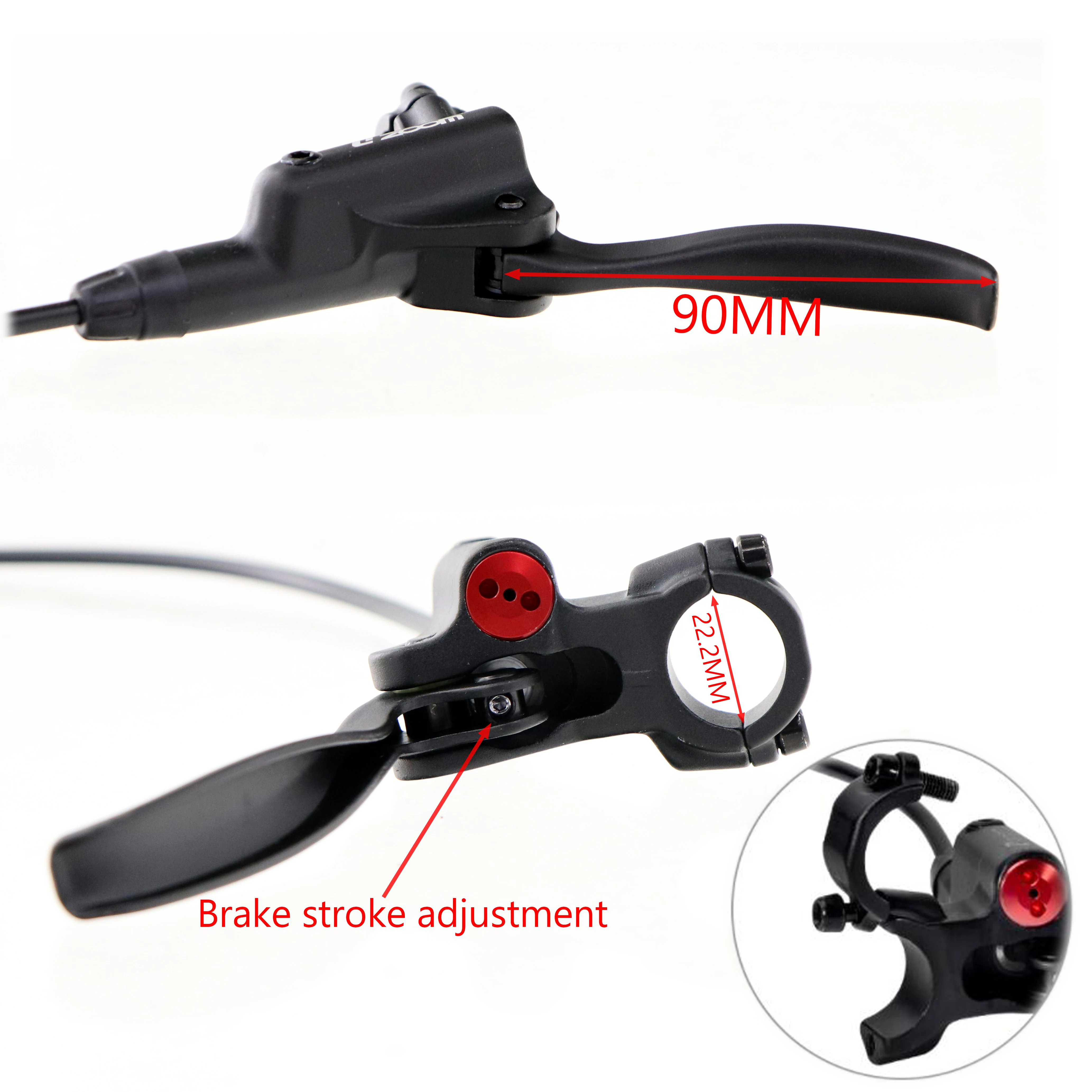 ZOOM HB-876E E-Bike 4-Piston Hydraulic Disc Brake Set Electric Scooter Folding Mtb Bike Power Off ebrake