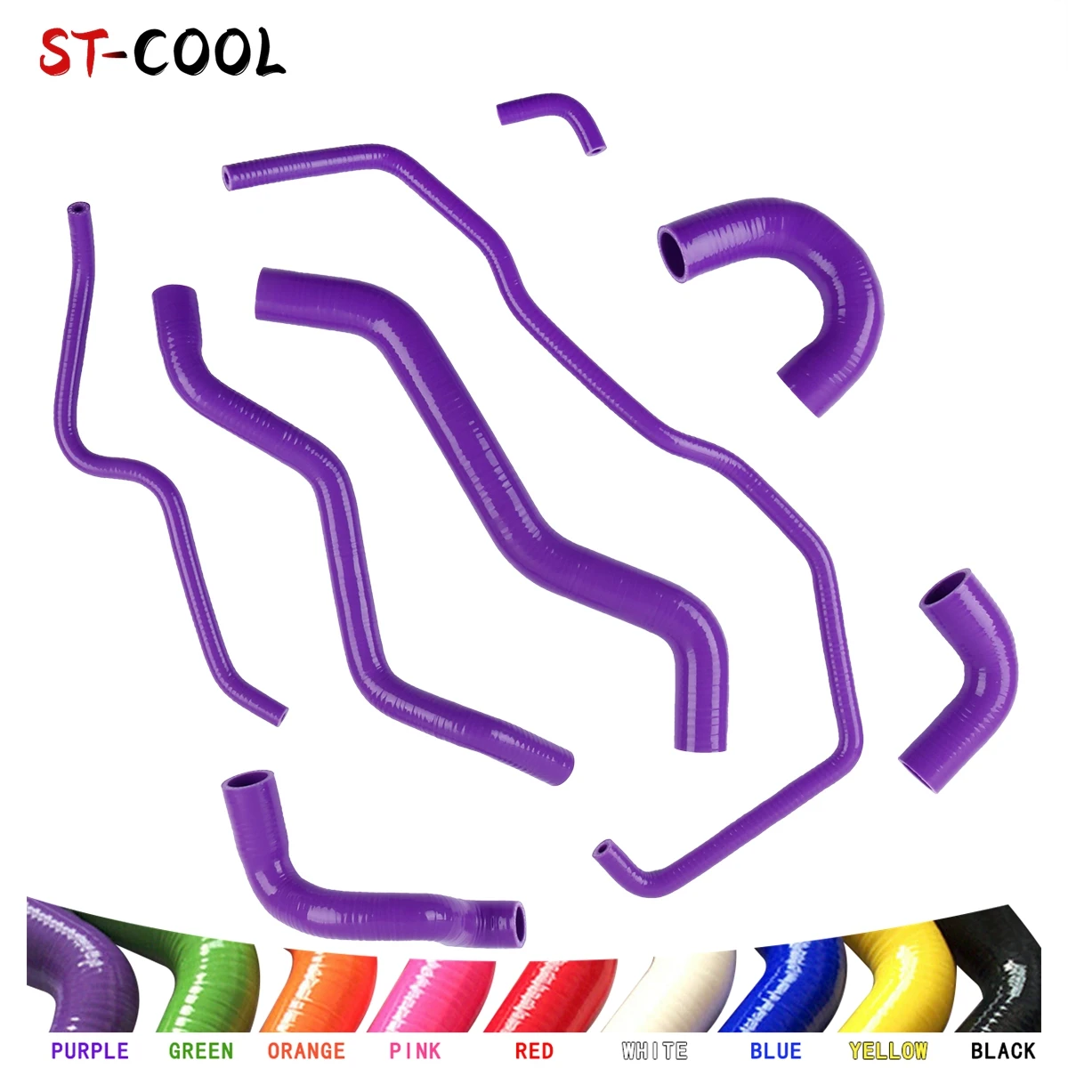 For Fiat Abarth 595 500 695 All Versions Water Radiator Coolant Hoses Kit Silicone Tubes Piping 8Pcs 10 Colors