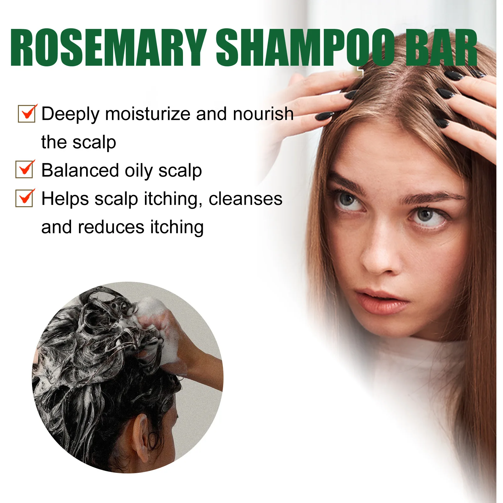 Hair Regrowth Soap Scalp Cleansing Prevent Loss Anti Itching Greasy Thicken Thin Roots Nourishing Treat Dry Damaged Shampoo Bar