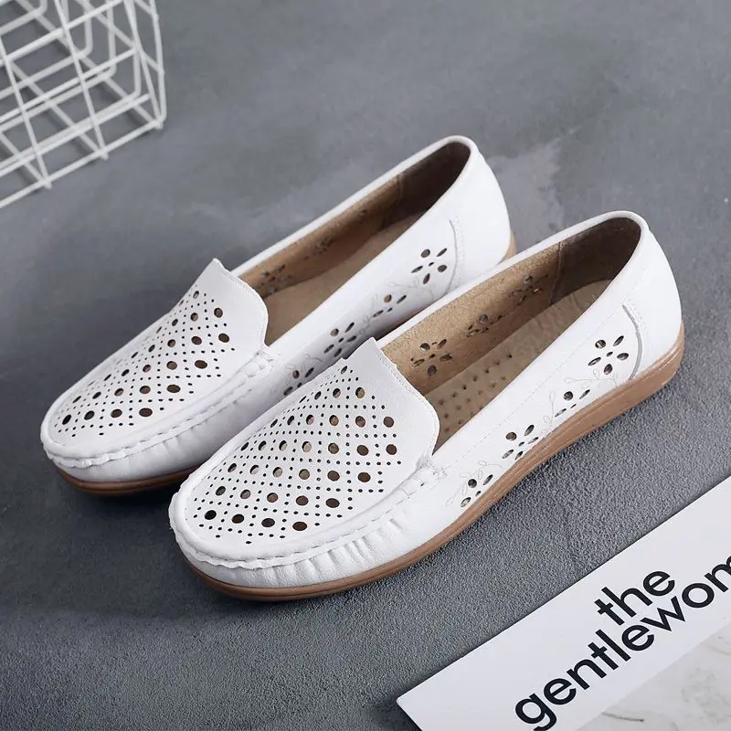 Women's Summer Loafers Luxury Artificial Leather Casual For Women Trends 2024 Comfortable Moccasins White Outdoor Fashion Shoes