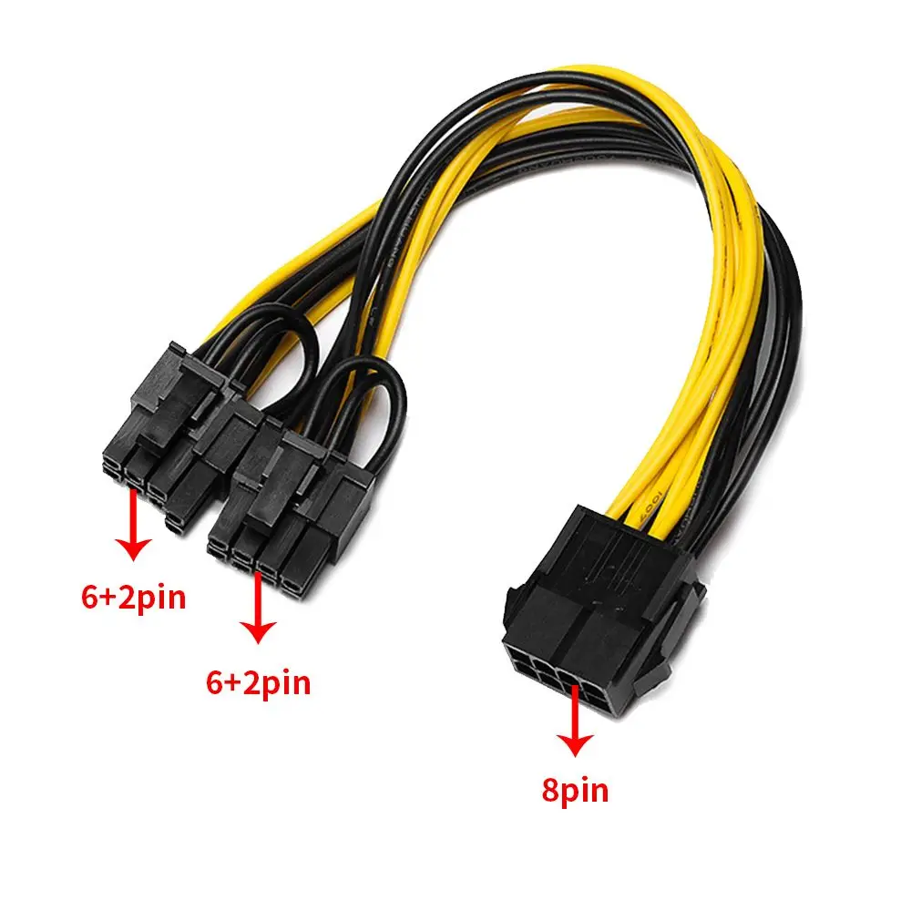 EPS CPU 8Pin to Dual 8(6 2) Pin PCIE PCI Express Adapter Power Cable Graphics Card Motherboard PCI-E GPU Splitter Cable