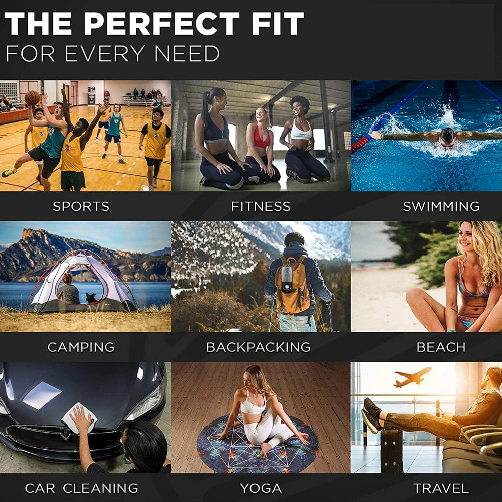 Sports & Outdoor Microfiber Towel - Ultra-Absorbent, Fast-Drying & Lightweight