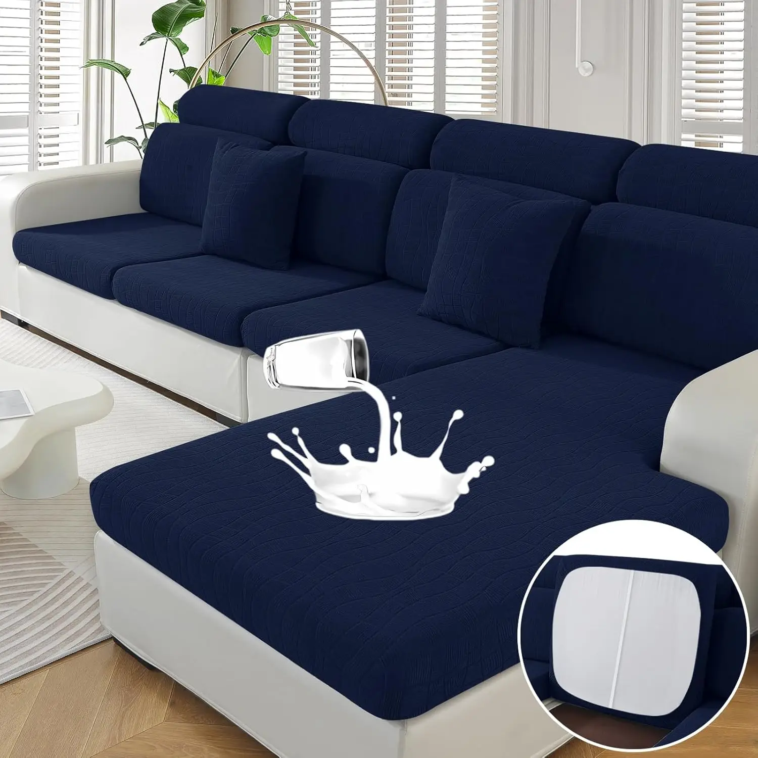 

Водонепроницаемые чехлы на диван из трех предметов для секционного дивана, чехол для сиденья, эластичный секционный чехол для дивана L-образной формы слева/правая