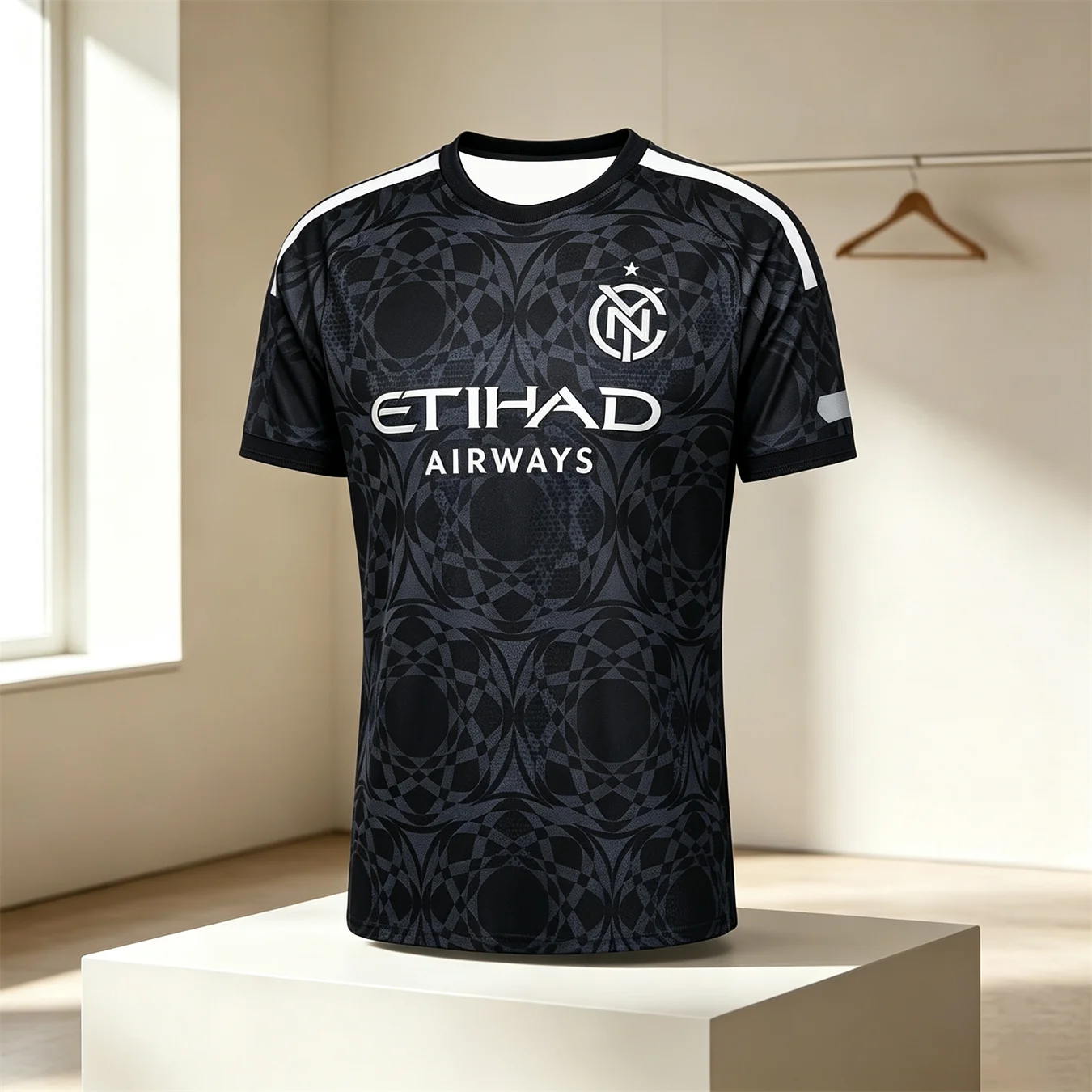 2026 NYCFC Rotes Geometrisches Fußballtrikot Schnelltrocknend Atmungsaktives Fußball-T-Shirt Etihad-Druck MLS Trainingsuniform Unisex Fan-Sport-Oberteil – Detail 10