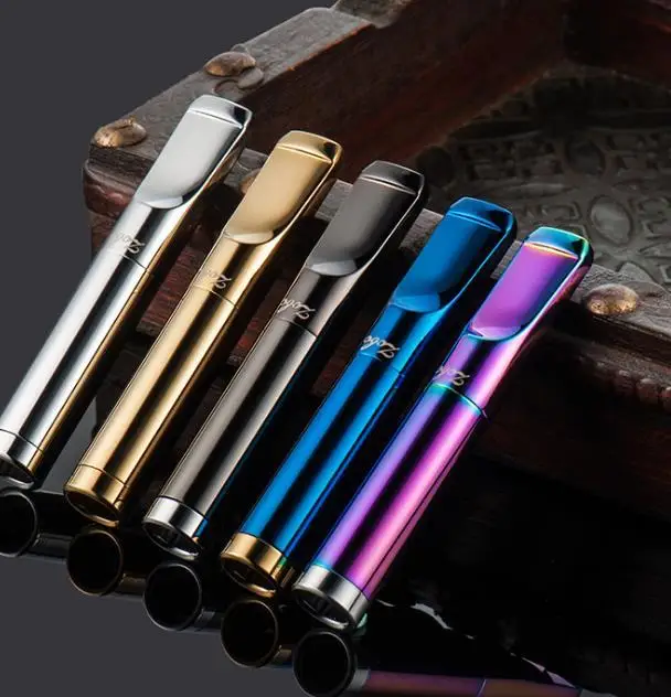 

2025 Luxury Thunder Metal Reusable Cigarette Holder Filter Cleaned Recycled Smoking Pipe Herb Smoke Cigar Holder Husband Gift