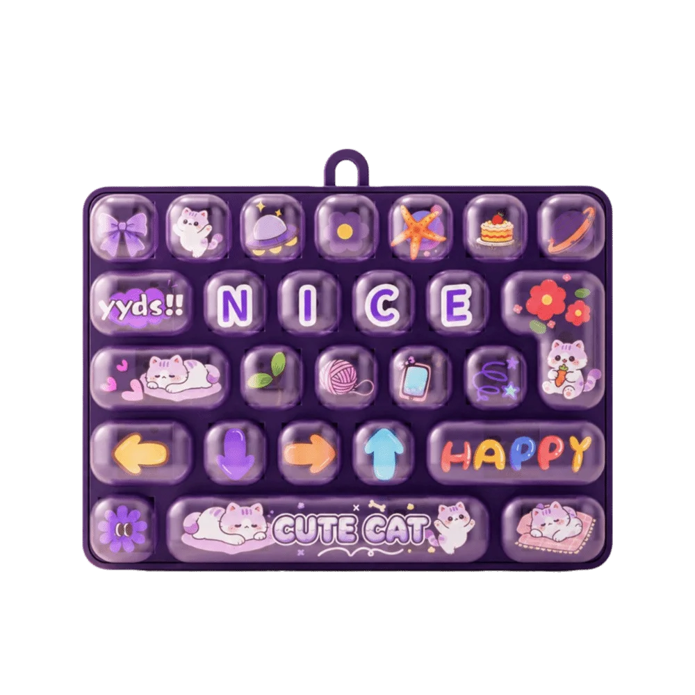 Animal Theme 26 Keys Keyboard Keychain Clear Key Sounds Plastic Mechanical Keyboard Pressable Keys Cartoon