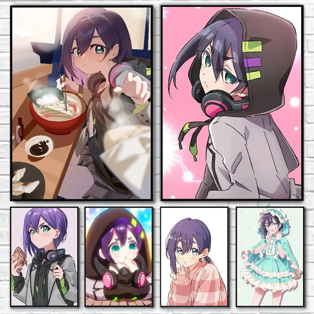 Kurumi Haraga Poster Self-adhesive Art Waterproof Paper Sticker Coffee House Bar Room Wall Decor