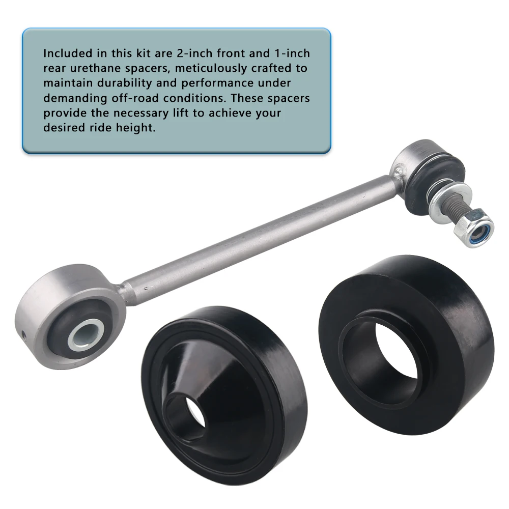 1155200 Strut Spacers Leveling Set Reduce Vibration Spacer Lift Kit Replacement Metal  with 07-18 Jeep Wrangler JK Leveling Kit
