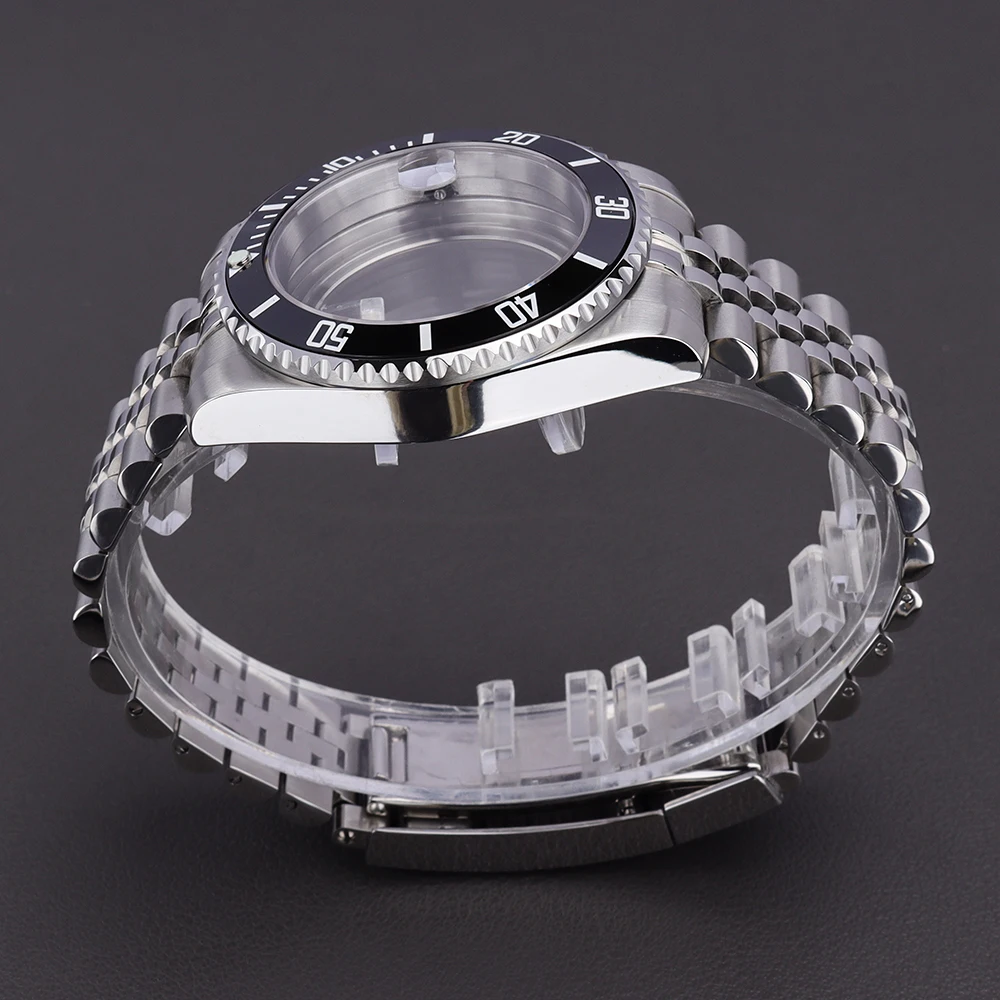 40mm Für NH34 NH35 NH36 8215 8205 ETA2824 PT5000 ST2130 Uhrwerk SUB Uhrengehäuse Poliertes Oyster/Jubilee Armband Saphirglas Bestseller – Detail 12