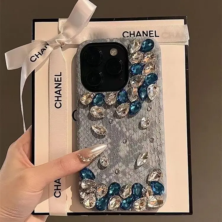 

2025 New Snakeskin Pattern Stereo Stacker Drill iPhone15 Phone Case i14promax High-Value Drop-Resistant Protective Cover