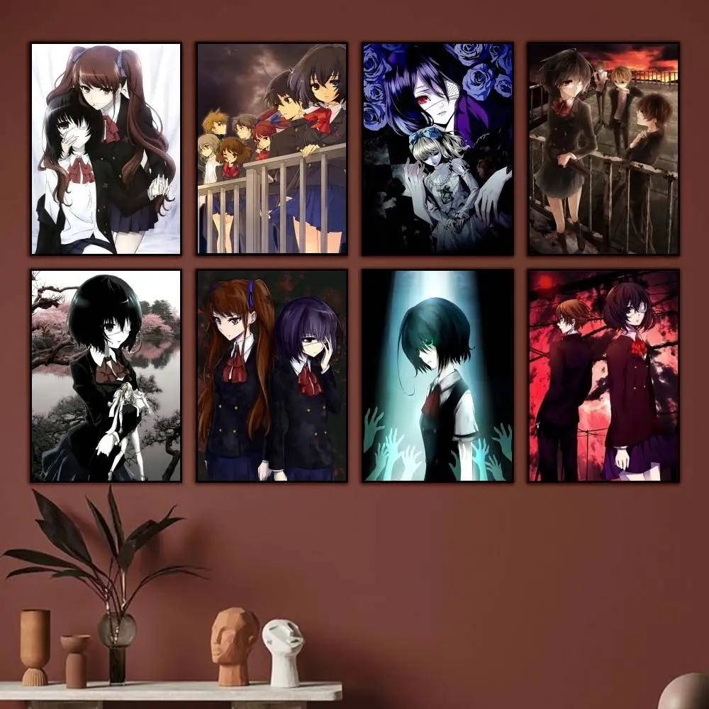 Anime A-Another Mei Misaki Poster Self-adhesive Waterproof Paper Sticker Coffee House Bar Room Wall Decor