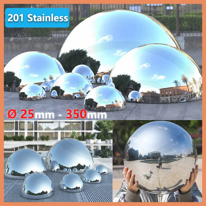 

201 Stainless Steel Semi Spherical Ball 1/1.5/2mm Thick Mirror Bright Light Spherical Mold Plug Decoration Hollow Hemisphere