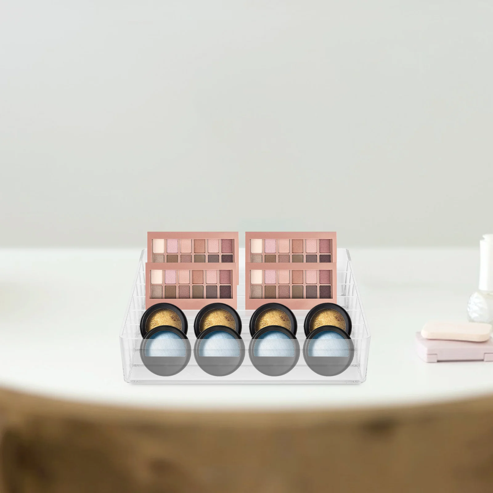 

Eyeshadow Clear Eyeshadow ganizer Storage Box for Makeup Vanities Multi Grid Tray Holders