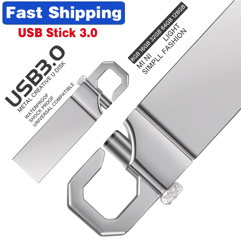 

Быстрая доставка Флэш-накопитель USB 3.0 64 ГБ Бесплатный индивидуальный логотип Pen Drives 32 ГБ Металлическая карта памяти 16 ГБ Внешнее хранилище 8 ГБ USB-накопитель