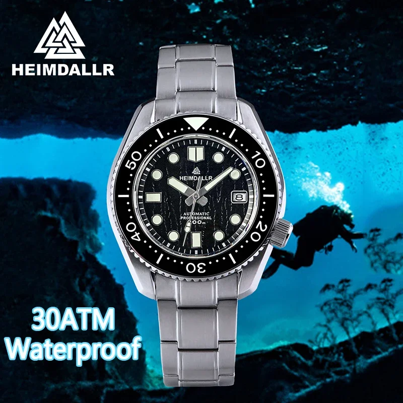 HEIMDALLR Original Automatic Mechanical Diving Watch NH35A Movement Sapphire Mirror Ceramic Bezel 30Bar Waterproof Mens Watches