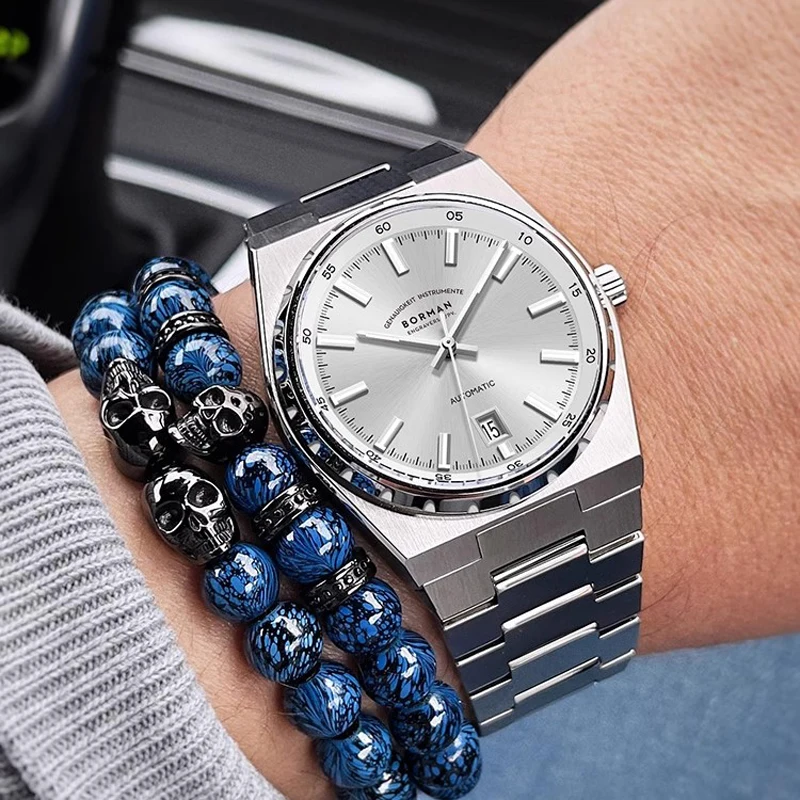 BORMAN Super Thin Men Business Commuter Automatic Mechanical Watch Miyota 9015 Movement Watches Sapphire Glass Waterproof Clock