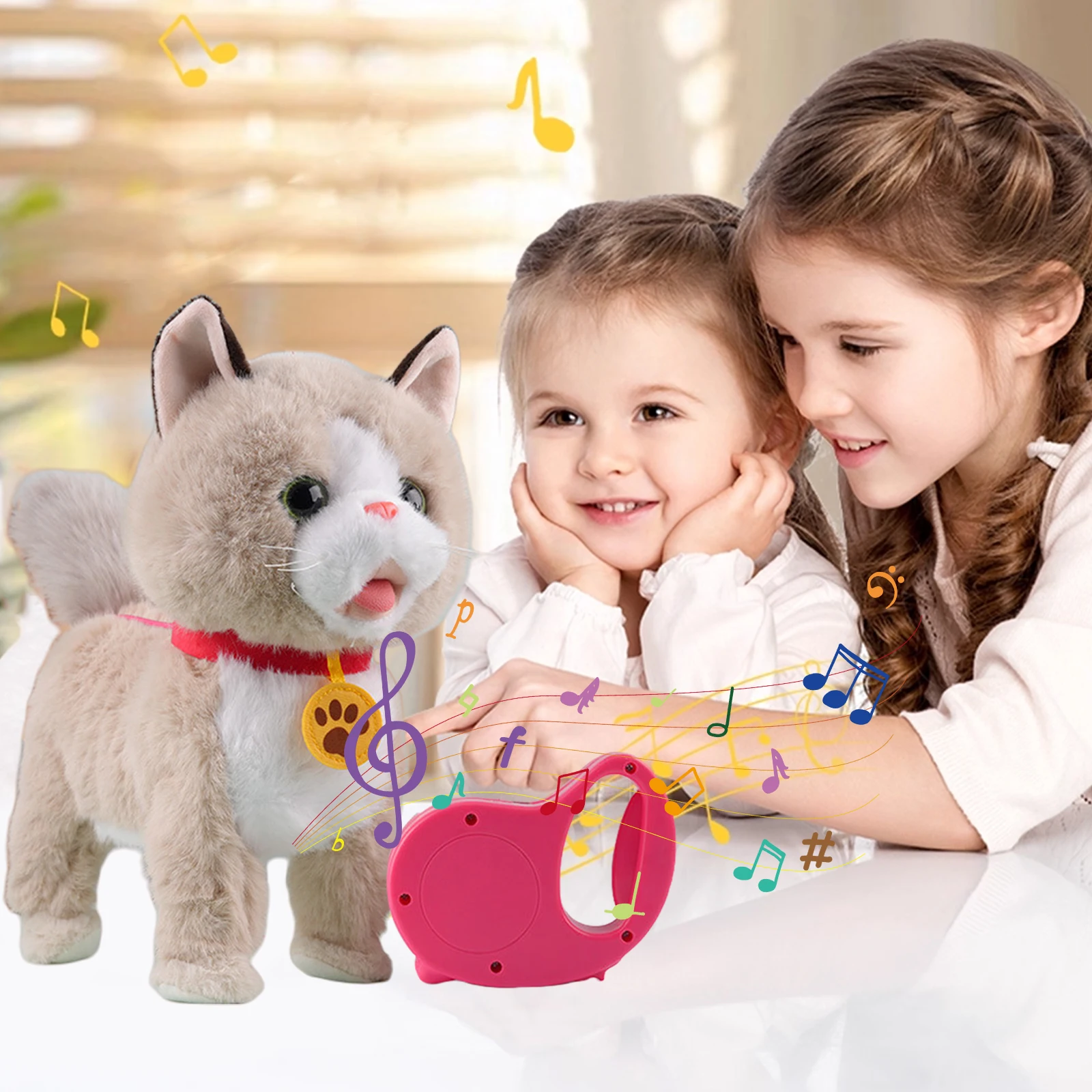 Peluche elettronico interattivo con guinzaglio telecomandato Animale domestico elettronico interattivo per bambini