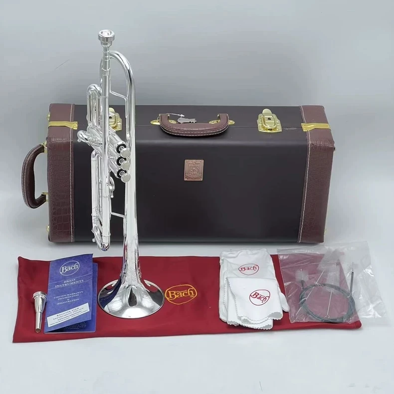 Professional Performance trumpet Stradivarius 180S-37 Anniversary Silver Gold key 37 Trumpet B-Flat Brass Instrument
