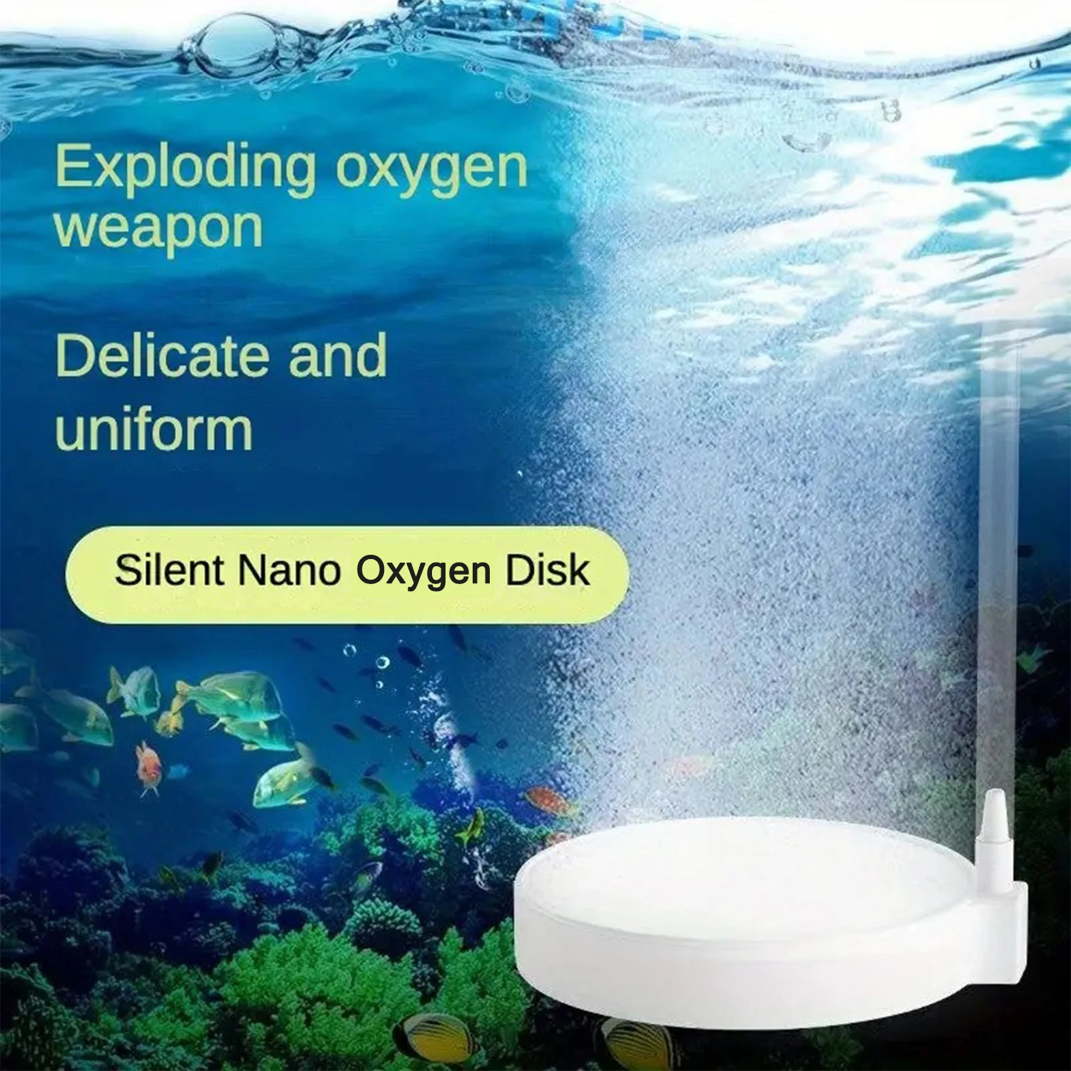 Fish Tank Oxygen Disk Aquarium Nano Bubble Tray Bubble Stone Aquariums Bubble Diffuser Aquarium Air Compressor Durable Non-Toxic