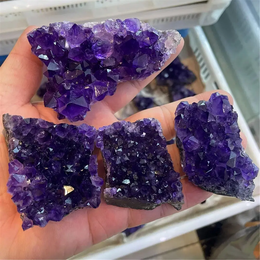 AAA+ Hot Stone Natural Raw Amethyst Cluster Block Deep Purple Color Crystals Teeth Sell In Bulk Balance Decoration 2025