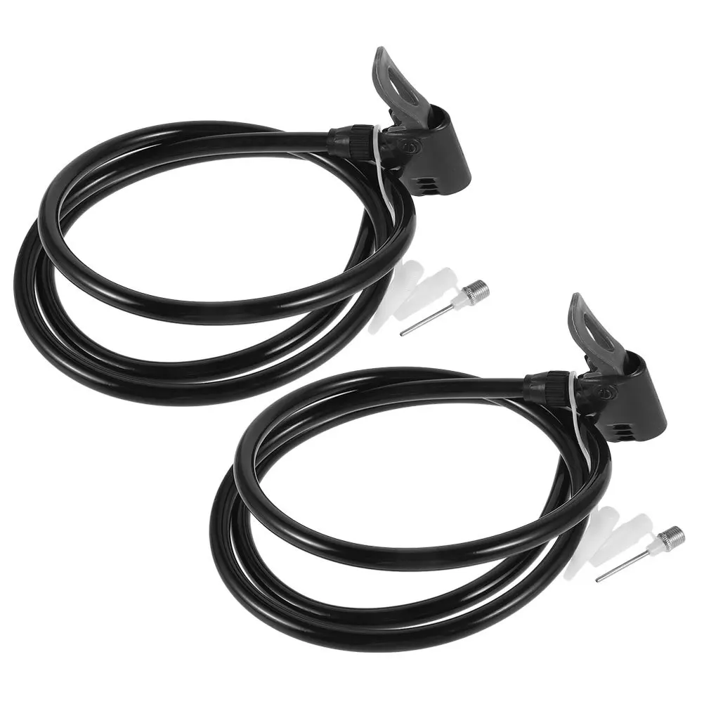 2Pcs Portable Air Pump Set Antifreeze Hose Universal Adapters Easy Use Bike Car Tires Balls Inflator Bicycle Accessories