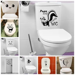 1pc Toilet Label Sticker Cartoon Sticker Waterproof Vinyl Wallpaper Home Decor WC Sticker BackgroundDIY
