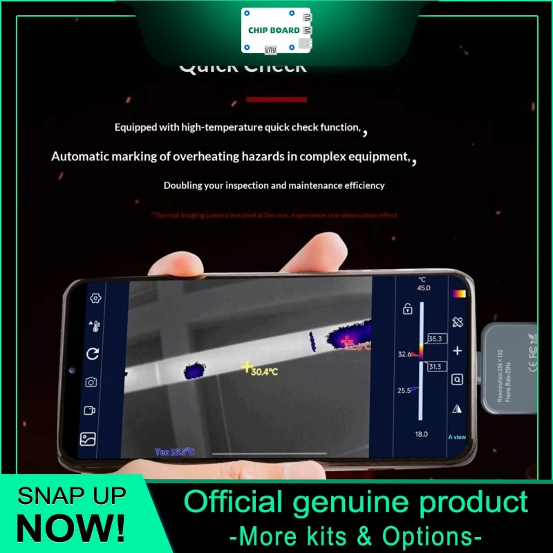 Feelelec FP20 Infrared Thermal Imager with 256x192 HD resolution, supporting mobile temperature measurement, circuit testing