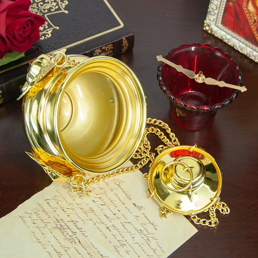 New 2026 Orthodox Church Wall Mount Incense Burner Set with Box Gift Glass Cup Perfect Home Decor for Devout Believers