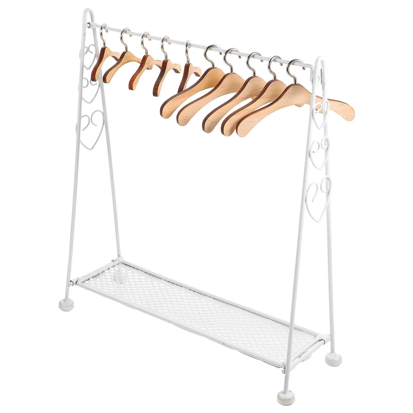Folding Hanger Baby Rack 6cm Clothes Racks Model Clothing Miniature Iron Outfit Hangers Apparel