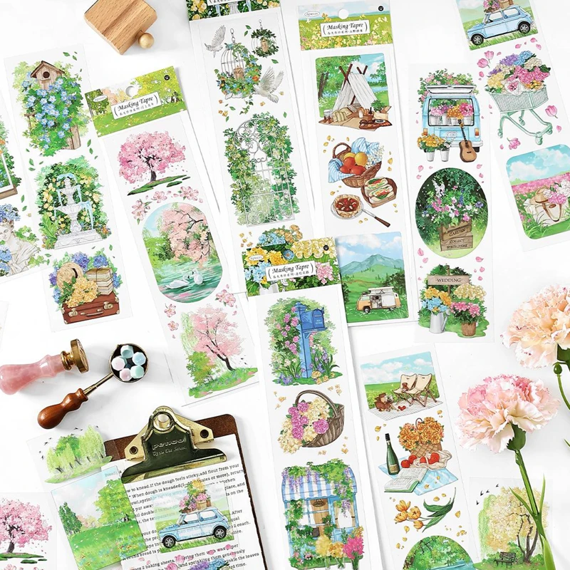 Mr. Paper PET waterproof tape six sections long tape handbook material decorative beauty tape DIY photo frame magazine album